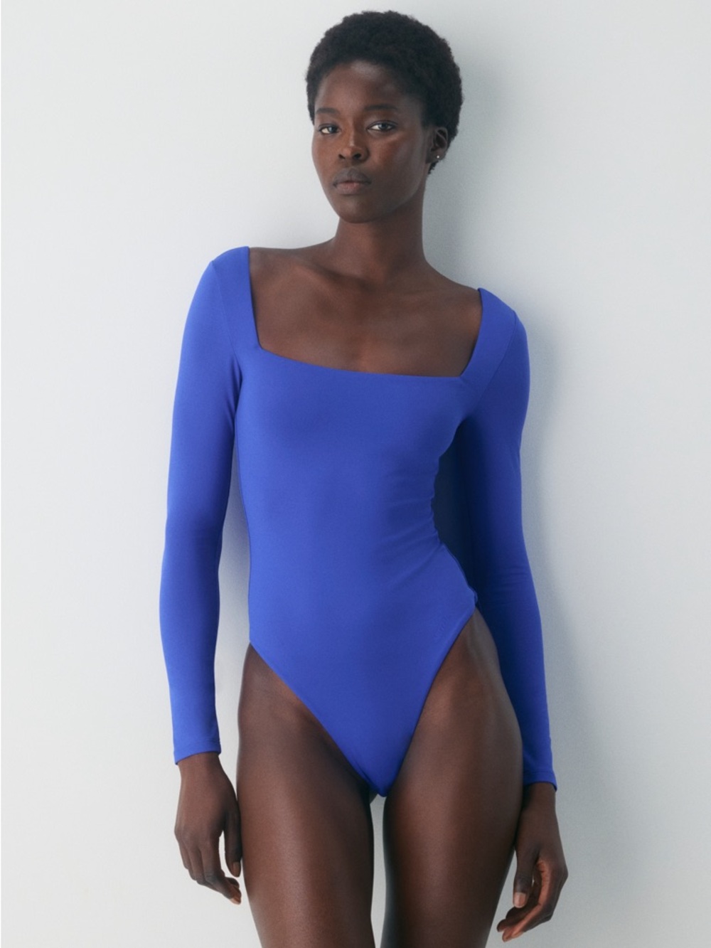 Aritzia contour blue square neck long sleeve body suit - size XS